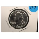 1964-P Uncirculated Washington Silver Quarter