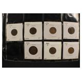 Sheet of 7 Lincoln Head Wheat Pennies