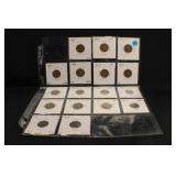 Sheet of 17 Lincoln Head Wheat Pennies