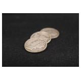 Lot of 3 Mixed Date Mercury Silver Dimes