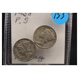 1938 P&S Mercury Silver Dimes