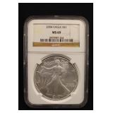 2004 MS69 1oz .999 Pure Silver Eagle