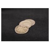 Lot of 3 Mixed Date Mercury Silver Dimes