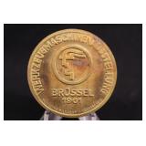 1961 Brass Brussels Machine Tool Expo Coin