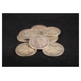 Lot of 10 Mercury Silver Dimes