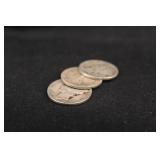 Lot of 3 Mercury Silver Dimes 1935, 37, 39