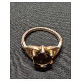 .925 Silver Ring  Size 4.5  with Black Obsidian