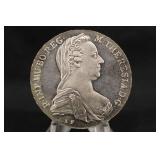 1780 Silver Thaler Restrike Coin