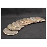 Lot of 10 Mixed Date Eisenhower Dollars