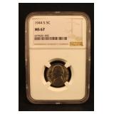 1944-S MS67 NGC Silver War Nickel