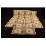 Lot of 10 $1 Star Notes
