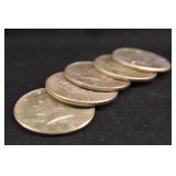 Lot of 5 Post-64 Kennedy Silver Half Dollars