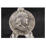 1959-D Uncirculated Franklin Silver Half Dollar