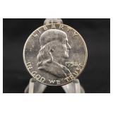 1958-P Uncirculated Franklin Silver Half Dollar