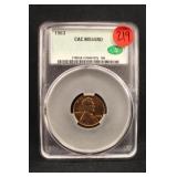 1963 Certified CAC MS65 RD Lincoln Cent