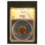 1955 MS65 Red Lincoln Wheat Cent