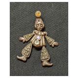 .925 Silver and Marcasite Clown Pendant