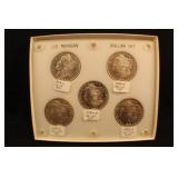 GEM BU Morgan Silver Dollar Set of 5 *Read