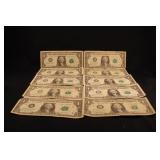 Lot of 10 $1 Star Notes