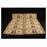 Lot of 10 $1 Star Notes