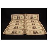 Lot of 10 $1 Star Notes