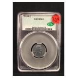 1943-D Certified CAC MS65 Lincoln Steel Wheat Cent