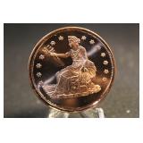 .999 1oz Copper Traide Dollar