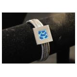 0925 Silver Bracelet with Blue Stone