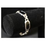 Silver Bracelet With Black Stones