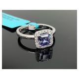 Sterling Silver Tanzanite CZ Ring