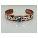 Copper & Silver Turquoise Bracelet