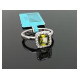 Peridot CZ Silver Ring