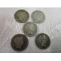 (5) 90% Silver Barber Dimes