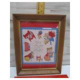 VINTAGE FRAMED HANDKERCHIEF