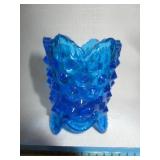 BLUE HOBNAIL TOOTHPICK HOLDER