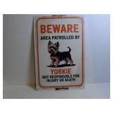 BEWARE OF YORKIE FUNNY DOG LOVER SIGN