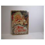 MERRY CHRISTMAS 1950 SIGN WITH SANTA & RUDOLPH