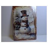SNOWMAN TIN POSTER SIGN