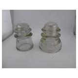 VINTAGE MADE IN THE USA #1 & #3 GLASS INSULATORS