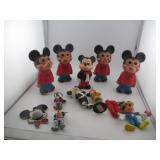 VINTAGE MICKEY MOUSE TOYS BLOW MOLDS, TOOTSIE &