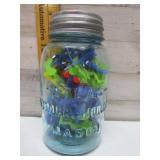 ATLAS BLUE MASON JAR WITH ARMY MEN