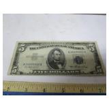 $5 SILVER CERTIFICATE 1953 SERIES BLUE SEAL