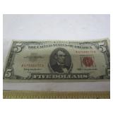 $5 US STATES NOTE 1963 RED SEAL