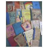 BOX OF OLD SCHOOL & ANTIQUE BOOKS - ROUGH