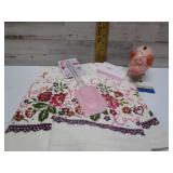 NEW TOWELS, SPATULA, & PIGGY