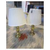 PAIR OF BRASS LAMPS - HEAVY