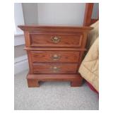 OAK 3 DRAWER END TABLE 25 X 26.5 X 16
