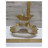 VINTAGE 5TH AENUE GOLDEN VENEZIA 2 TIER SERVER