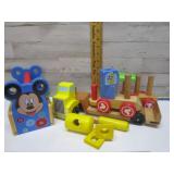 MICKEY MOUSE WOODEN TOOL BOX & BLOCKS