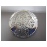 1 TROY OUNCE FINE SILVER BUFFALO & INDIAN COIN